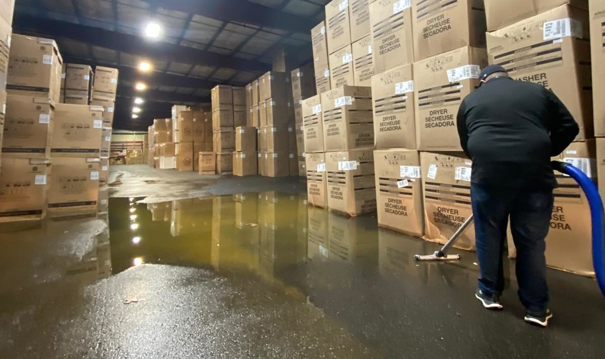 Extracting water from commercial water damage