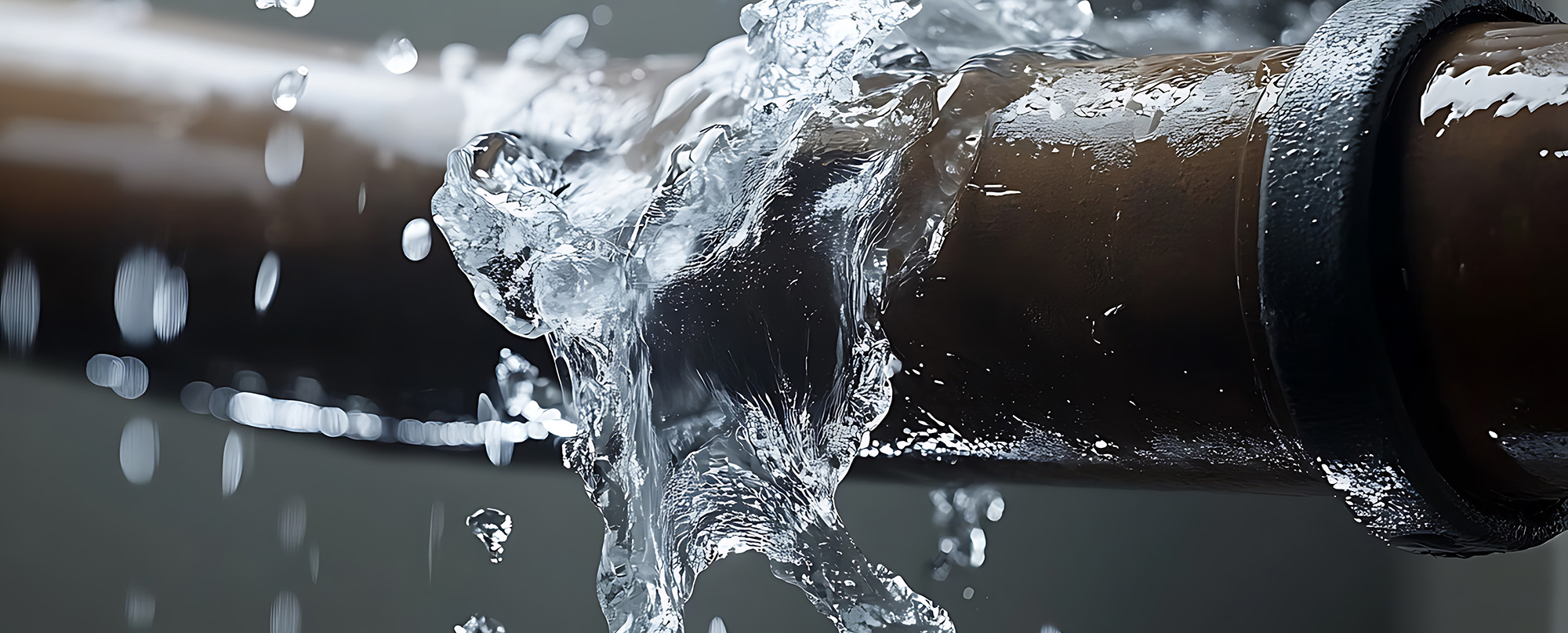 Burst water pipe in home